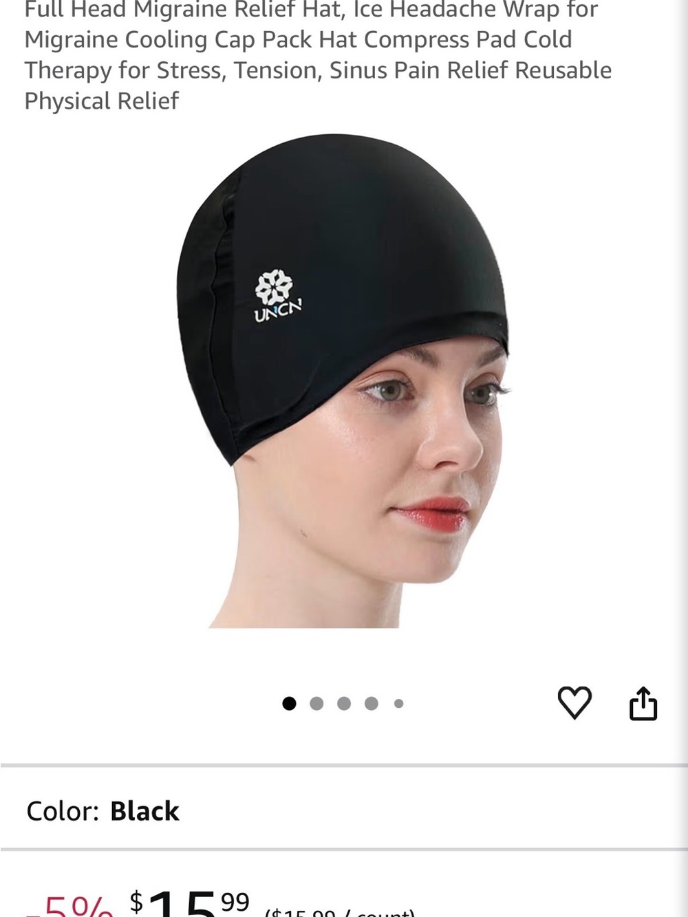 Migraine headache cold cap
